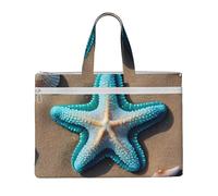 GaxfjRu Seashells Starfish on Beach stampa Tote Bag Canvas Laptop Bag per le donne Casual Borse da lavoro per viaggi, ufficio, università