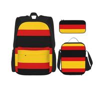 GaxfjRu Set di 3 zaini con bandiera della Germania per il pranzo al sacco con portapranzo e astuccio, perfetto per la scuola, zaino da uomo