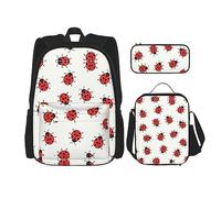 GaxfjRu Set di 3 zaini con motivo infinito maculato per il pranzo con portapranzo e astuccio - perfetto per scuola, zaino da uomo
