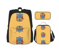 GaxfjRu Set di 3 zaini con stampa bandiera del New Jersey, zaino per la scuola con astuccio portapranzo, grande capacità, 43,2 cm, 3 in 1