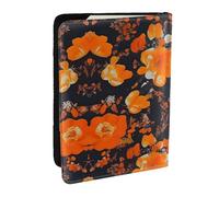 GaxfjRu Set di custodie porta passaporto in pelle con stampa floreale decorata, impermeabile, da viaggio, per donne e uomini, Nero , Taglia unica