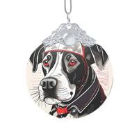 GaxfjRu Simpatico animale da fattoria a forma di cane 1 decorazione natalizia per la casa, da appendere all'albero di Natale, ciondolo regalo per feste, Misura unica