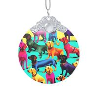 GaxfjRu Simpatico bassotto a forma di cane bassotto, decorazioni natalizie per la casa, da appendere all'albero di Natale, ciondolo regalo per feste, Misura unica