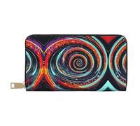 GaxfjRu Space Spiral Cosmic Elegante Portafoglio da donna, sottile e minimalista, porta carte di credito, in finta pelle e cerniera in metallo sicura, bianco, Taglia unica, classico