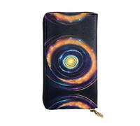 GaxfjRu Space Spiral Cosmic Energy Portafoglio da donna, compatto e sicuro, porta carte di credito con scomparto con cerniera, portafoglio da donna piccolo, nero, Taglia unica, classico