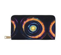 GaxfjRu Space Spiral Cosmic Energy - Portafoglio da donna, sottile e minimalista, con porta carte di credito, in finta pelle e cerniera in metallo sicura, bianco, Taglia unica, classico