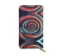 GaxfjRu Space Spiral Cosmic Portafoglio da donna, compatto e sicuro, porta carte di credito con scomparto con cerniera, portafoglio da donna piccolo, nero, Taglia unica, classico
