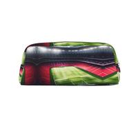 GaxfjRu Stadio Calcio Satdium Field Light Night Leather tridimensionale portatile penna caso -PVC foderato poliestere borsa trucco portafoglio portamonete speciale matita caso