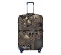 Gaxfjru Steampunk Meccanico Ingranaggi Stampa Bagagli Da Viaggio Copertura Valigie Copertura Protettiva Valigie Lavabile Copertura Bagagli Antigraffio, Nero , XL