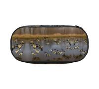 GaxfjRu Studen - Astuccio portapenne con stampa di anatre selvatiche che volano di caccia, grande capacità, per casa, università, ufficio, organizer per adulti