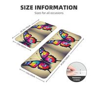 GaxfjRu Tappeto da cucina con farfalle colorate, 2 pezzi, tappeto in schiuma confortevole, per cucina, pavimento, casa, ufficio, antiscivolo