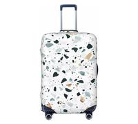 GaxfjRu Terrazzo - Copertura per valigie in marmo pastello, per mantenere i bagagli sicuri ed eleganti, per valigie approvate TSA, Nero , XL