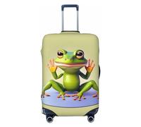 Gaxfjru The Funny Frog Doing Yoga Print Travel Luggage Cover Protector Valigia Copertura Lavabile Baggage Covers Anti-Scratch, Nero , S