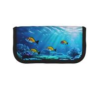 GaxfjRu Tranquil Underwater Scenery Cute Dot Canvas Pencil Pouch Organizzato Storage per picnic & uso quotidiano Makeup Pouch Portapenne