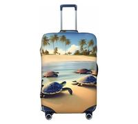 Gaxfjru Turtles On The Beach Print Travel Luggage Cover Protector Valigie Copertura Lavabile Bagagli Anti-Graffio, Nero , S