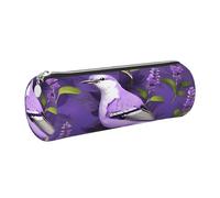 GaxfjRu Uccello in viola lavanda floreale fiori pelle cerniera penna a sfera penna roller e matite custodia custodia morbida grana