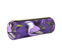 GaxfjRu Uccello in viola lavanda floreale fiori pelle cerniera penna a sfera penna roller e matite custodia custodia morbida grana
