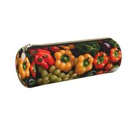 GaxfjRu Varietà verdure fresche frutta in pelle con cerniera fontana a sfera penne a sfera e matite caso titolare sacchetto grano morbido