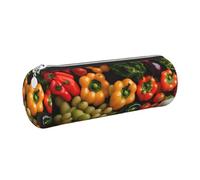 GaxfjRu Varietà verdure fresche frutta in pelle con cerniera fontana a sfera penne a sfera e matite caso titolare sacchetto grano morbido