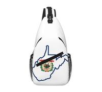 GaxfjRu West Virginia - Borsa a tracolla con stampa mappa della bandiera dello stato del West Virginia, per donne e uomini, per viaggi, escursionismo, zaino a tracolla