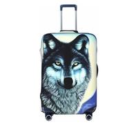 GaxfjRu Wolf Under Moon - Copertura per valigia, per bagagli, mantiene il tuo bagaglio sicuro ed elegante, copertura per bagagli per valigie approvata TSA, Nero , L