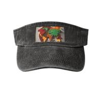 GaxfjRu World Map Made of Spices - Cappellino da donna traspirante, protezione solare per golf, tennis, corsa, uso quotidiano, Nero , Taglia unica