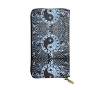 GaxfjRu Ying Yang Diagram Portafoglio da donna elegante e funzionale - Design sottile bifold con finta pelle e cerniera in metallo, nero, Taglia unica, classico