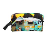 GaxfjRu You Make Me - Borsa per cosmetici da viaggio, con stampa di camper, grande, da donna, per cosmetici, articoli da toeletta e accessori, bianco, Taglia unica