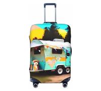 GaxfjRu You Make Me Happy - Copertura protettiva per valigia, con stampa di camper, lavabile, antigraffio, Nero , L