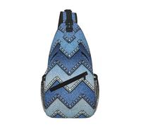 GaxfjRu Zaino a tracolla con stampa in denim blu sfumato piccolo zaino a tracolla, borsa da petto per attività all'aperto