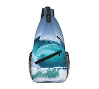 GaxfjRu Zaino a tracolla con stampa Ocean Wave, piccolo zaino a tracolla per attività all'aperto