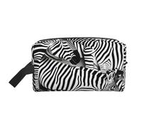 GaxfjRu Zebra stampa Viaggio Cosmetici Bag Organizer Grande Borsa Trucco Donne per Cosmetici Articoli da toeletta Accessori, bianco, Taglia unica