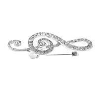 GAXIRE Lega Spilla con Cristalli a Nota Musicale, Elegante Unisex | Argento Lucente, Accessorio Portatile e Raffinato, per Giacche Formali, Cori e Feste