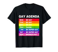 Gay Agenda Queer Omosessuale Lesbiche Gay Maglietta