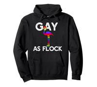 Gay AS Flock AF LGBT Bandiera Arcobaleno Pride Flamingo Meme Felpa con Cappuccio