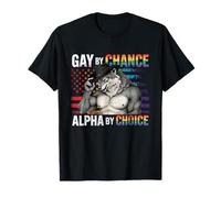 Gay By Chance Alpha Choice Divertente Meme Wolf Alpha LGBTQ Maglietta