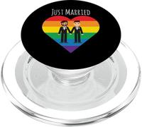 Gay Couple Just Married Rainbow LGBT Wedding Gift PopSockets PopGrip per MagSafe