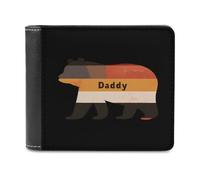 Gay Daddy Bear Flag Portafoglio da uomo a due ante sottile porta carte di credito in pelle