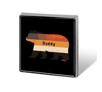 Gay Daddy Bear Flag Square Badge Cute Spilla Spille Button Distintivi per Zaino Giacche Cappelli Decorazione