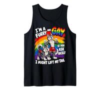 Gay Furry Pride Wolf Husky Rainbow LGBTQ Anthro Canotta