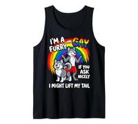 Gay Furry Pride Wolf Husky Rainbow LGBTQ Anthro Canotta