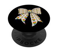 Gay Pride Arcobaleno Bandiera Cuore LGBTQ Coquette Bow PopSockets PopGrip Adesivo