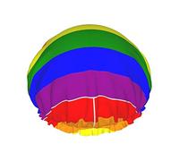 Gay Pride Bandiera Arcobaleno Lgbt Cuffia da a Donne Riutilizzabili Cappellini per Capelli Lunghi Regolabile Doppio Strato Bagno Cappello da a per Donne Bambini Adatto a Tutte Le Lunghezze