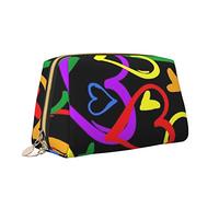 Gay Pride Borsa per il trucco con stampa arcobaleno borsa da toilette versatile portatile borsa cosmetica di grande capacità per le donne, bianco, Taglia unica, Beauty case