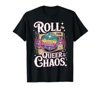 Gay Pride d-20 Gioco di Dadi Wizard Rpg Gamer Roll Queer Chaos Maglietta