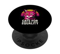 Gay Pride - Gatto carino per l'uguaglianza Rainbow Pride PopSockets PopGrip Adesivo