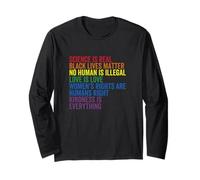 Gay Pride La Scienza È Reale Nero Vite Importanti L'Amore è Amore Maglia a Manica