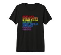 Gay Pride La Scienza È Reale Nero Vite Importanti L'Amore è Amore Maglietta Premium