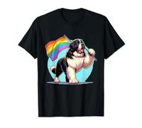 Gay Pride LGBT Landseer Terranova Cane Maglietta