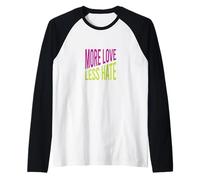Gay Pride più Amore Meno Odio Maglia con Maniche Raglan